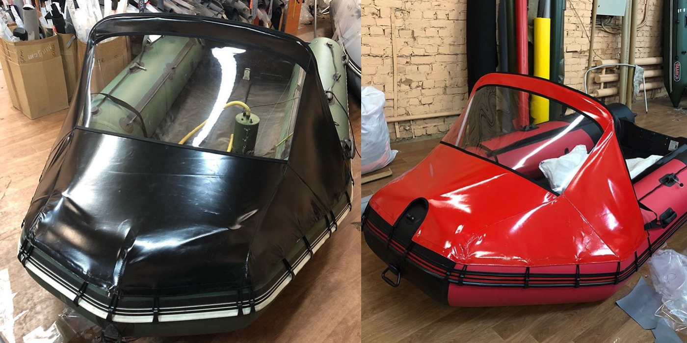 Тент носовой на лодку длиной 450-550 со стеклом