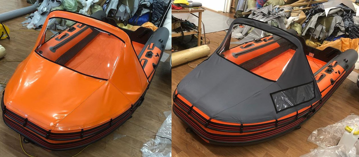 Тент носовой на лодку длиной 450-550 со стеклом