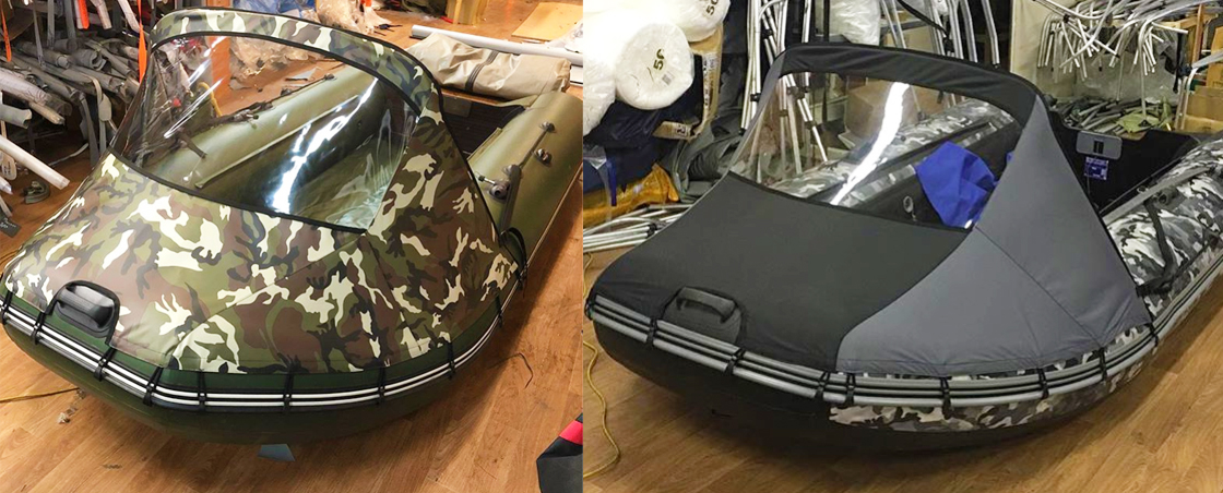 Тент носовой на лодку длиной 450-550 со стеклом